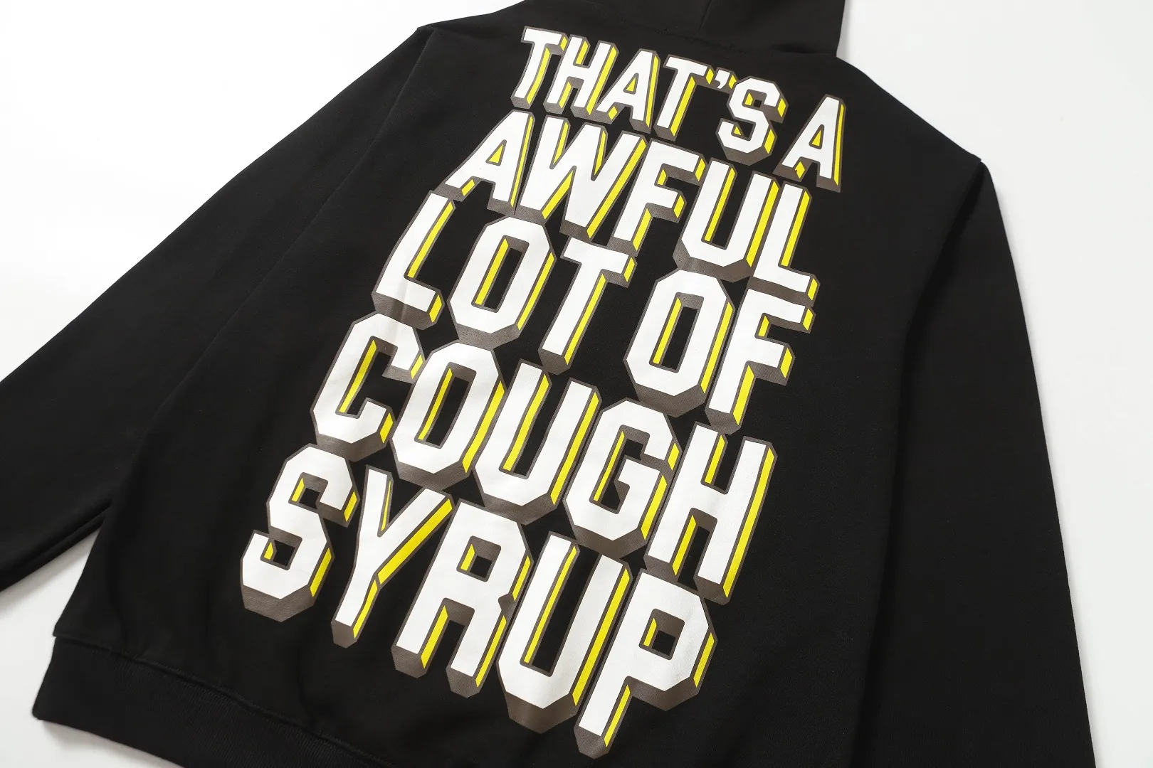 C 330# Black/ ｜P112 THAT'S A AWFUL LOT OF COUGH SYRUP In Stock Same Style. （fabric):420 100 Sizes（size）：S-M- L- X L （colour）： / 👉